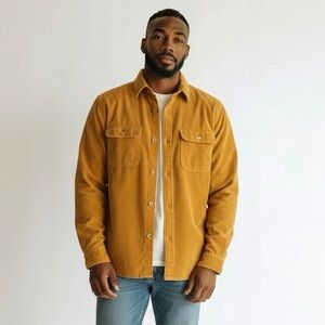 Urban Outfitters Orange Corduroy Button Down Shirt Shacket Men’s Size Medium